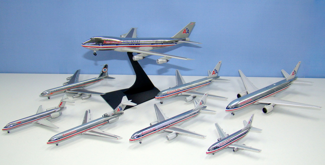 American Airlines OC Polished B747-100 1:400 N9674 Die-cast Airplane Model 