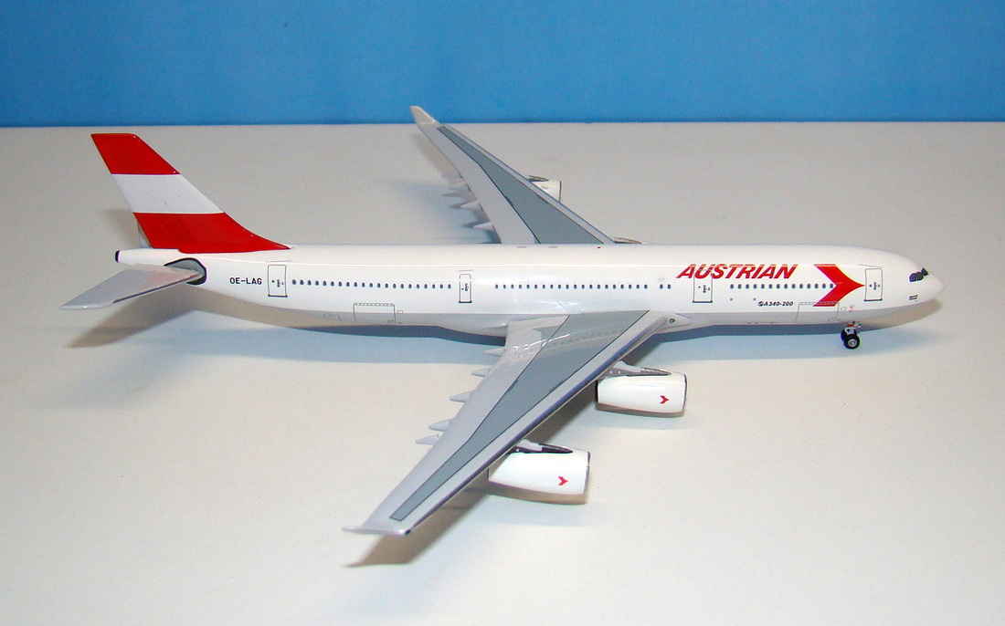 U.S Seller 1:500 Herpa Wings Austrian Airlines Airbus A340-200 1990s Version 