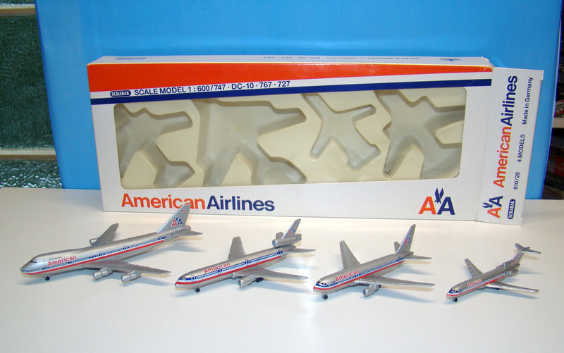 SCHABAK 1:600 BOEING 747 AMERICAN AIRLINES DIECAST AIRCRAFT PLANE 901/29 